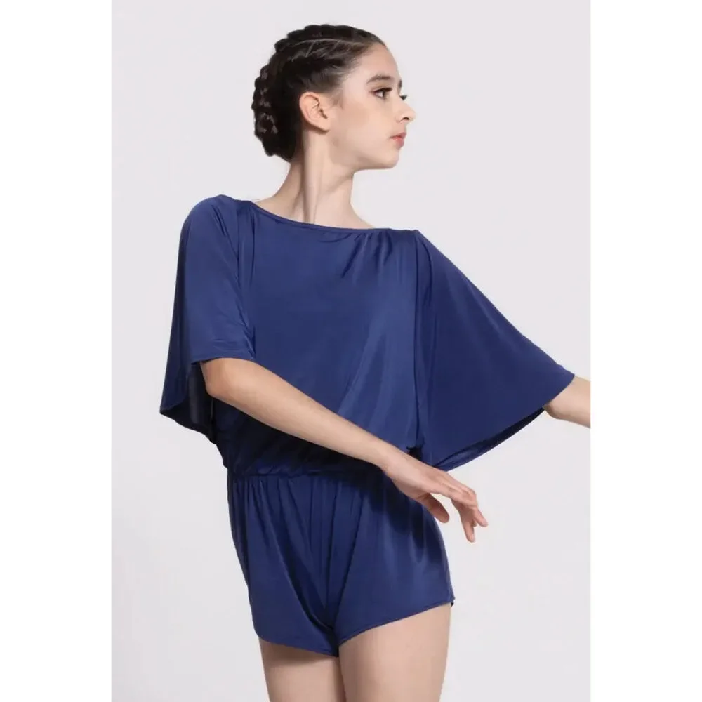 Pre-Owned Dance Costume Romper Balera MJ11095 Intermediate Child Blue Contempor